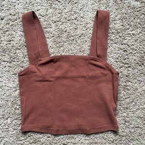 Abercrombie 90s Essential Rib Tank in Brown, size M